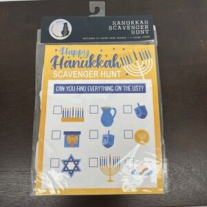 Chanukah Hanukkah Scavenger Hunt Party Game 24 Game Boards 9 Paper Icons New